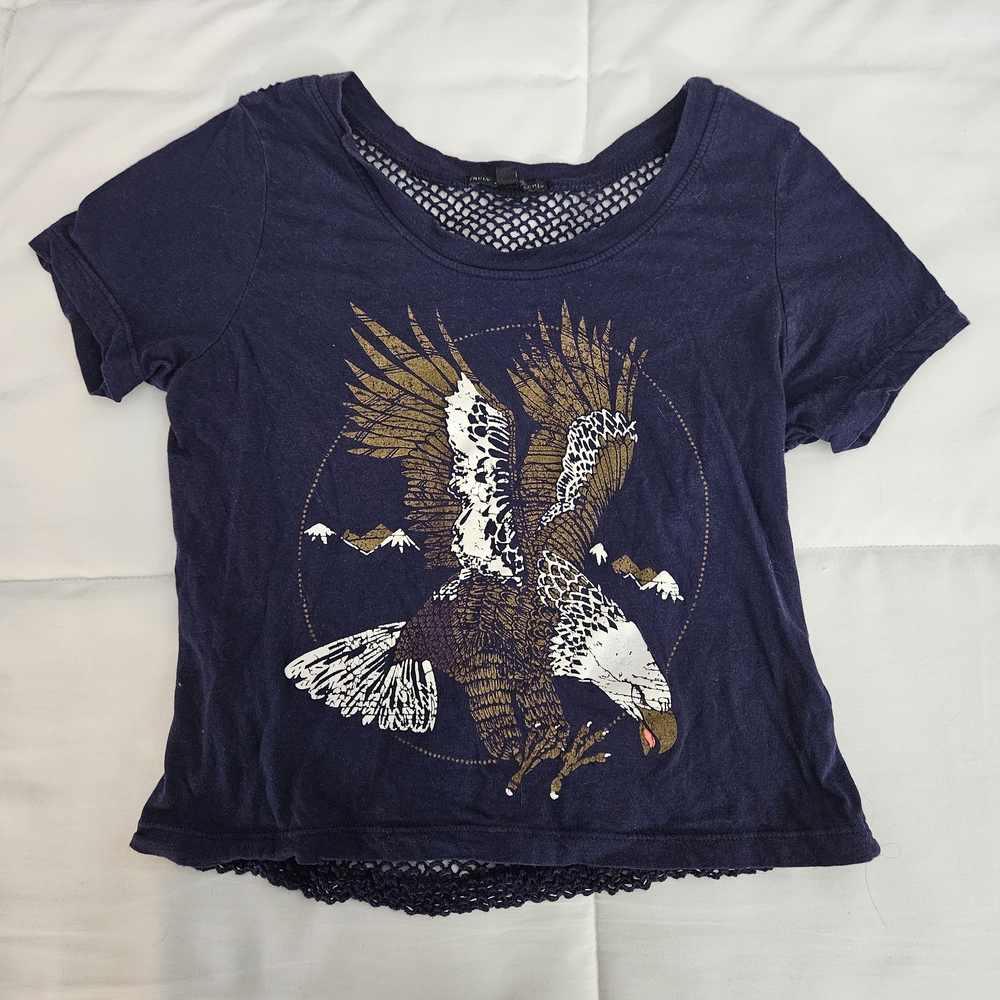 Truly Madly Deeply Navy Mesh Detail Top